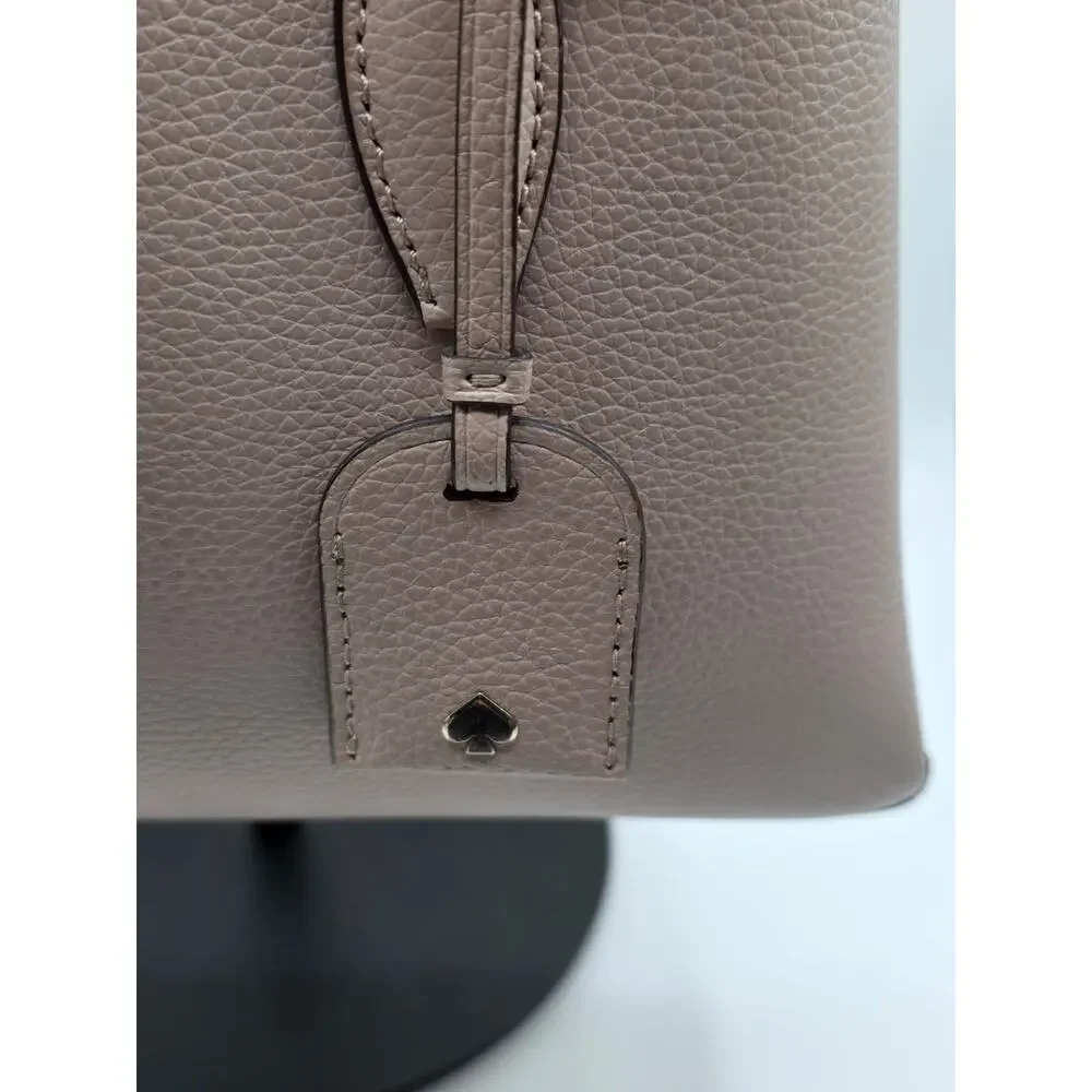Kate Spade Eva Small Satchel Pebbled Leather Crossbody Bag Blush Taupe EUC
